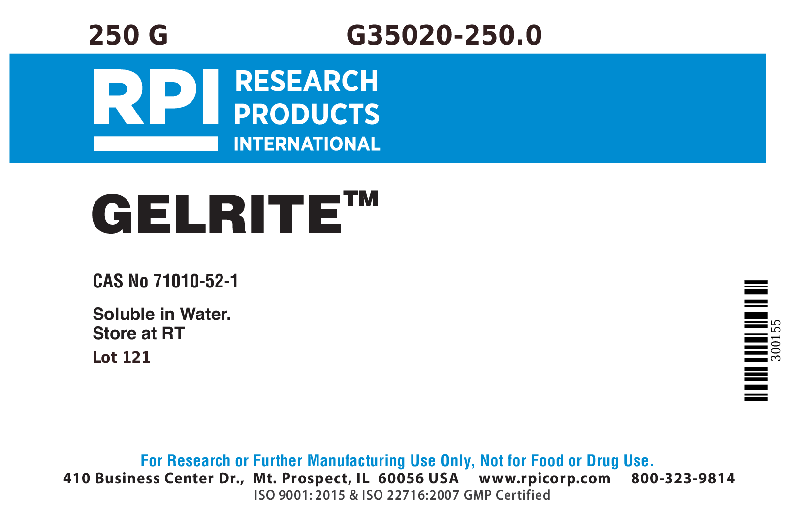Gelrite, 250 Grams