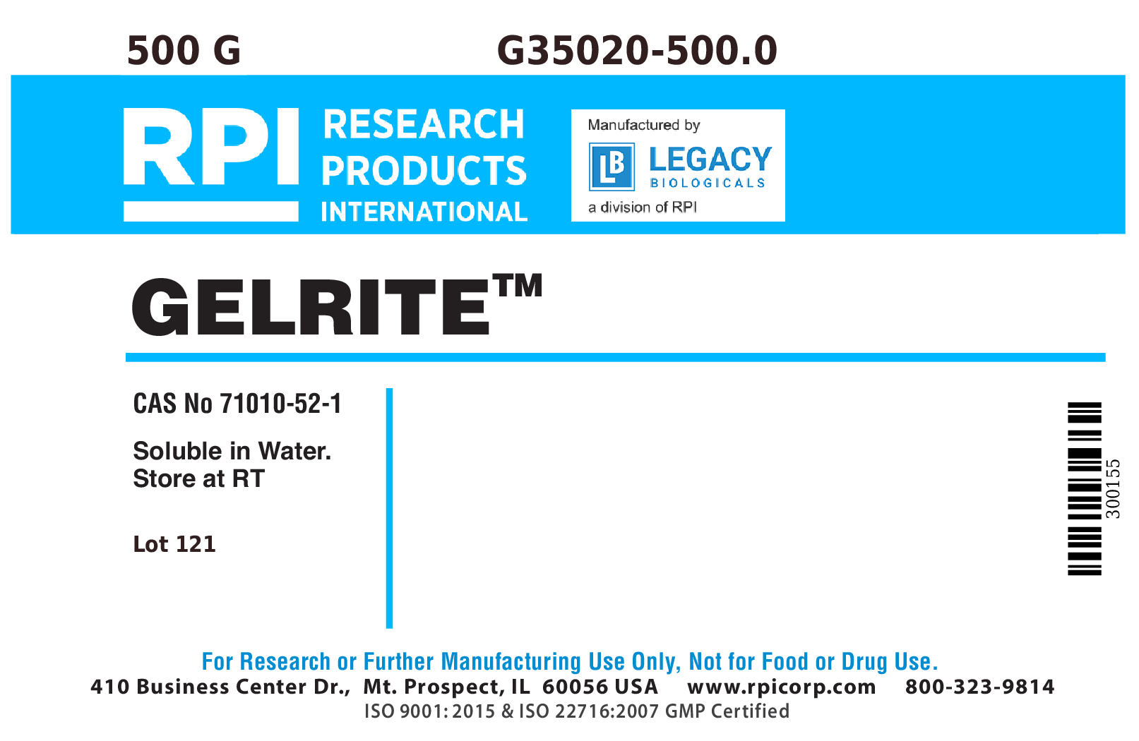Gelrite, 500 Grams