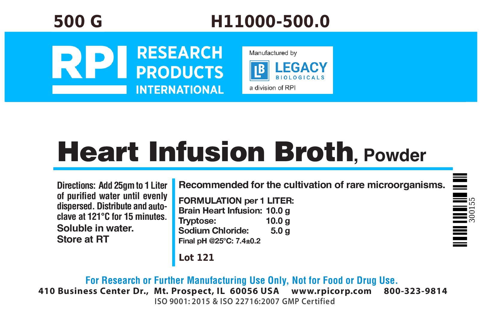 Heart Infusion Broth, 500 Grams