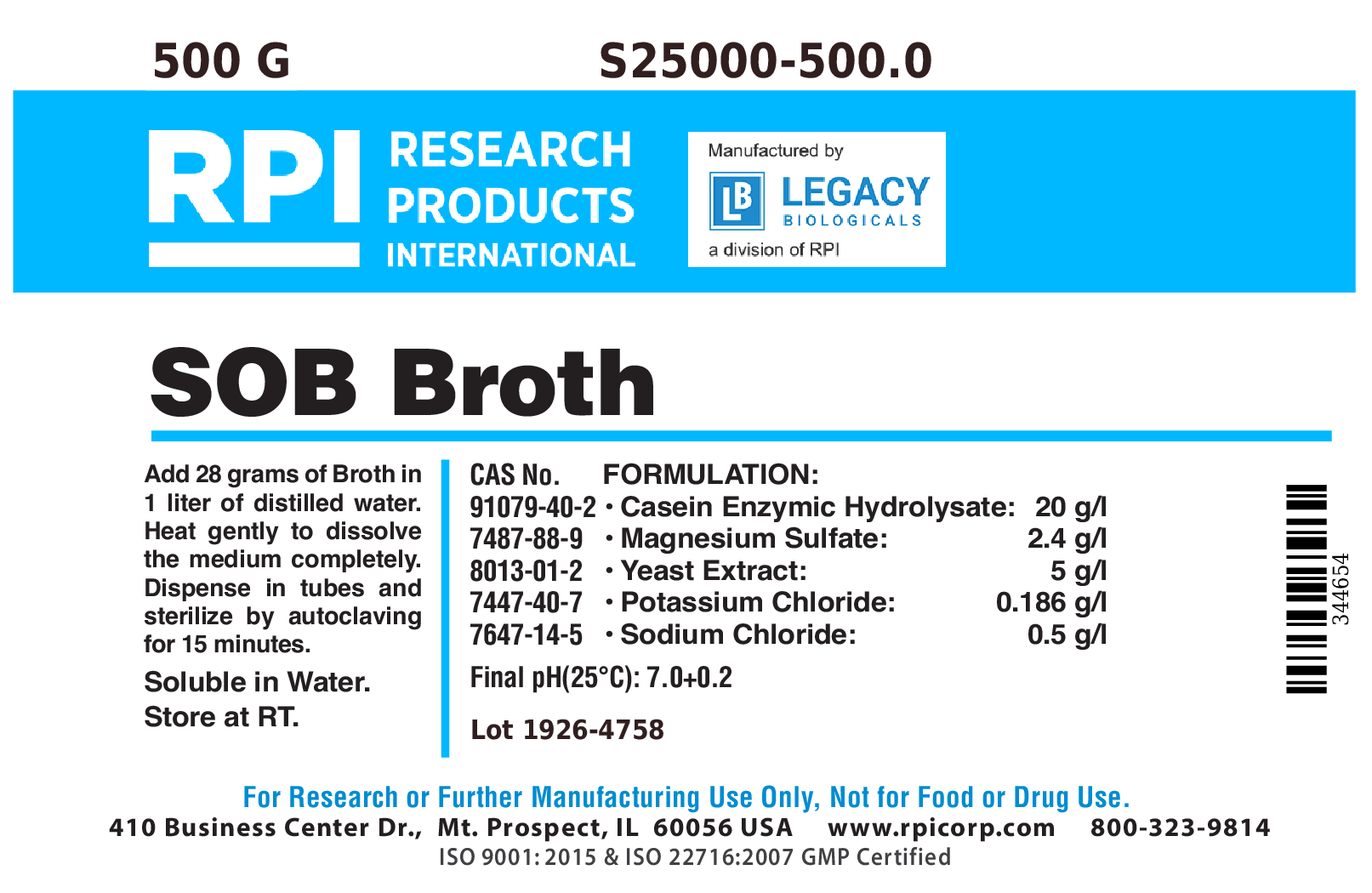 SOB Broth, 500 Grams