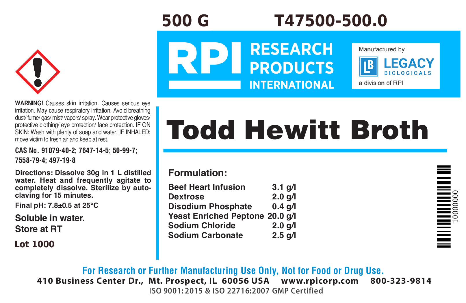 Todd Hewitt Broth, 500 Grams