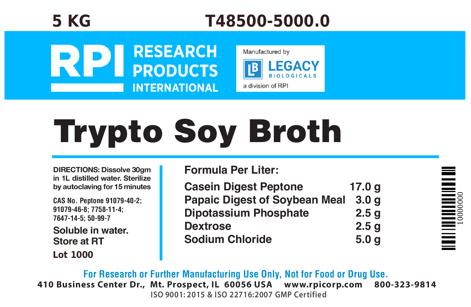 Trypto Soy Broth, 5 Kilograms