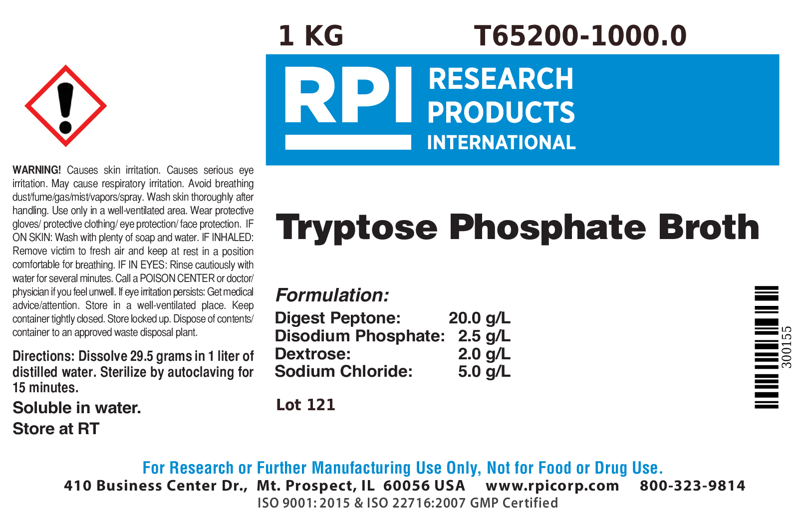 Tryptose Phosphate Broth, 1 Kilogram