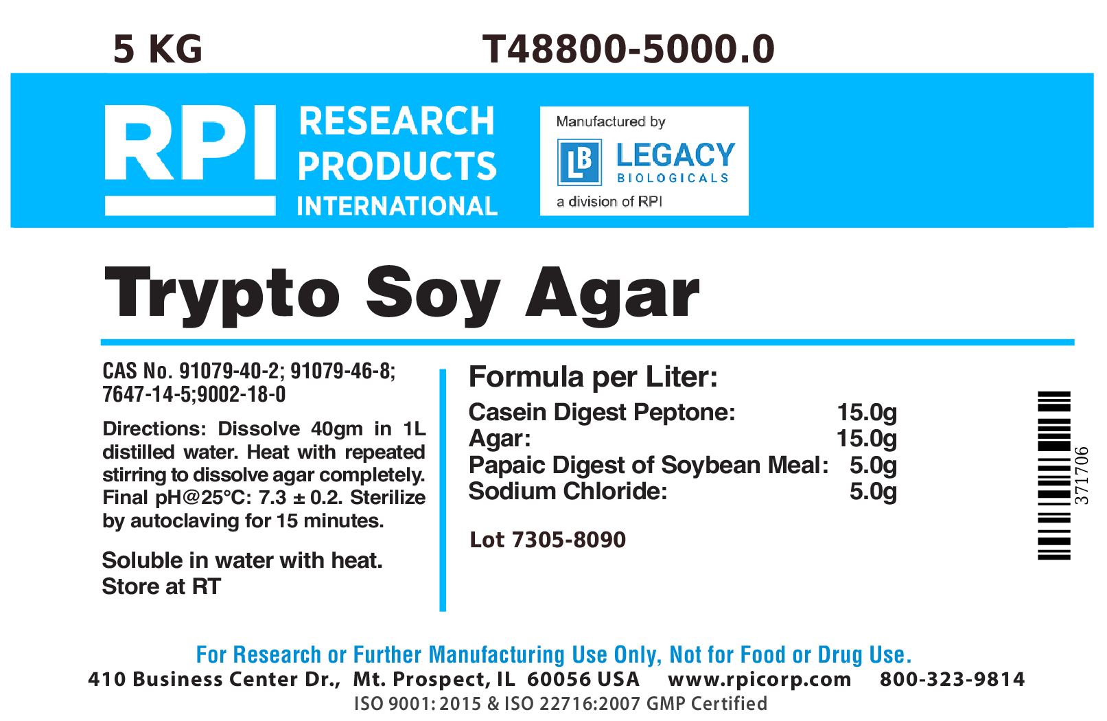 Trypto Soy Agar, 5 Kilograms